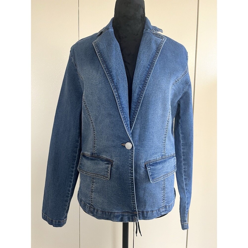 Angels Forever Young Blue Denim Blazer Jean Jacket Size Medium NEW!